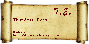 Thuróczy Edit névjegykártya